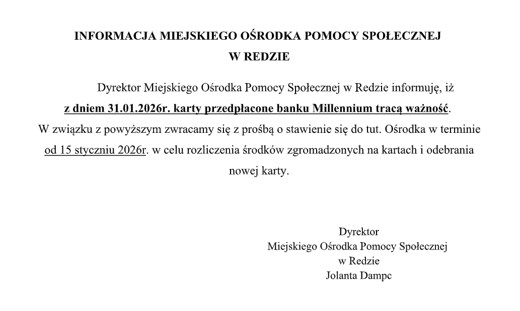 Miejski Ośrodek Pomocy Społecznej - MOPS REDA